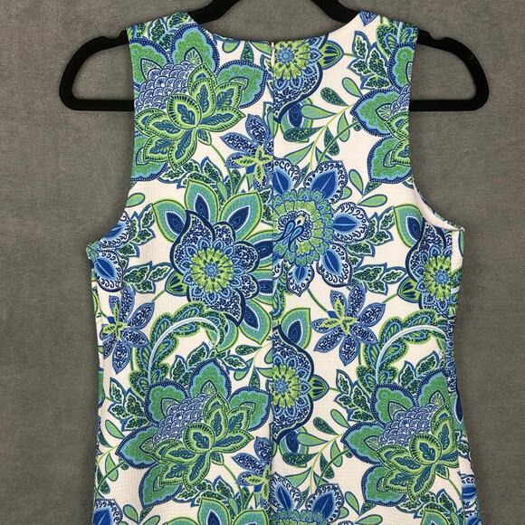 Eliza J Dress Womens 2 Blue Floral Embroidered Tropical Beach Resort Bright - Picture 5 of 12